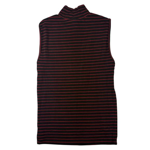 Sanctuary Red Black Striped Mock Neck Sleeveless Tank Top Women’s Medium - Picture 3 of 8